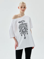 MARDI OVERSIZED TSHIRT OFF SHOULDER BIJOU_WHITE GREY