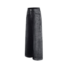 Washed straight jeans