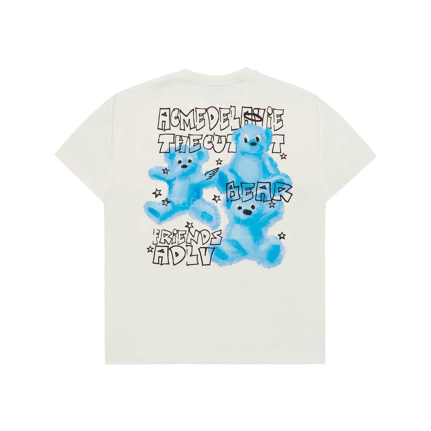 ADLV CRAYON THREE BEAR ARTWORK SHORT SLEEVE T-SHIRT CREAM