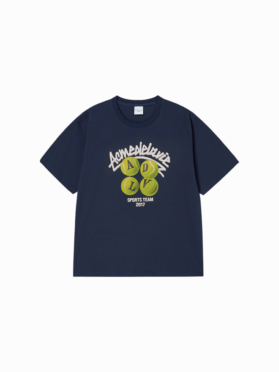 ADLV TENNIS BALL SHORT SLEEVE T-SHIRT NAVY