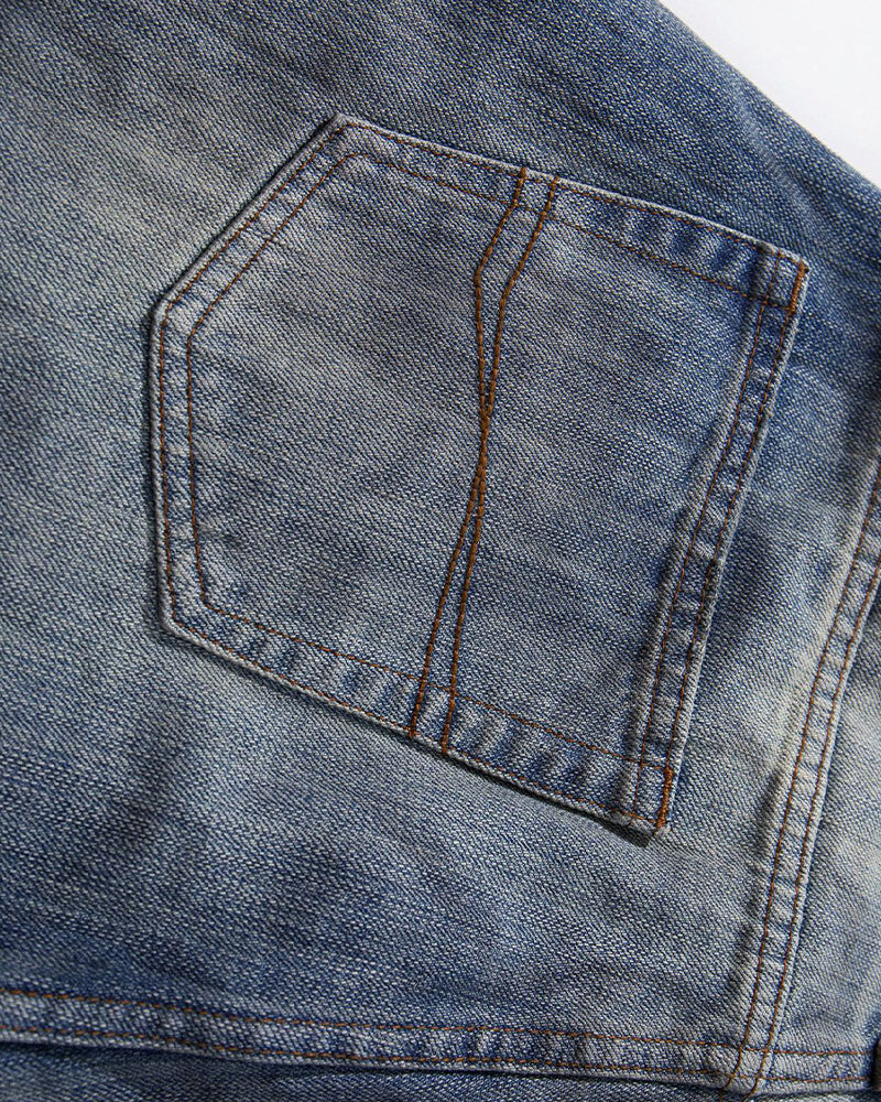 distressed wide-leg jeans