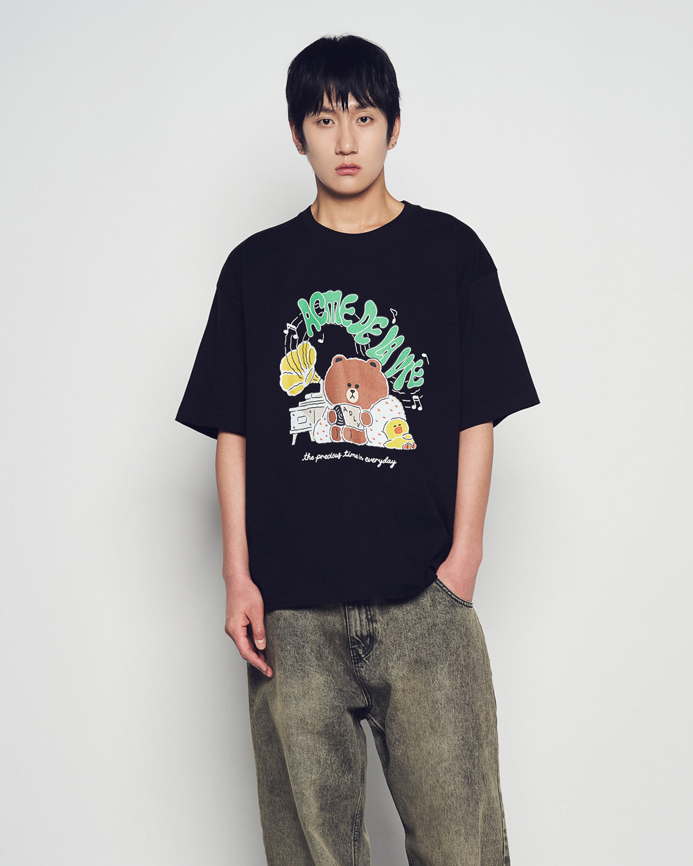 ADLV DAILY LINE FRIENDS SHORT SLEEVE T-SHIRT BLACK