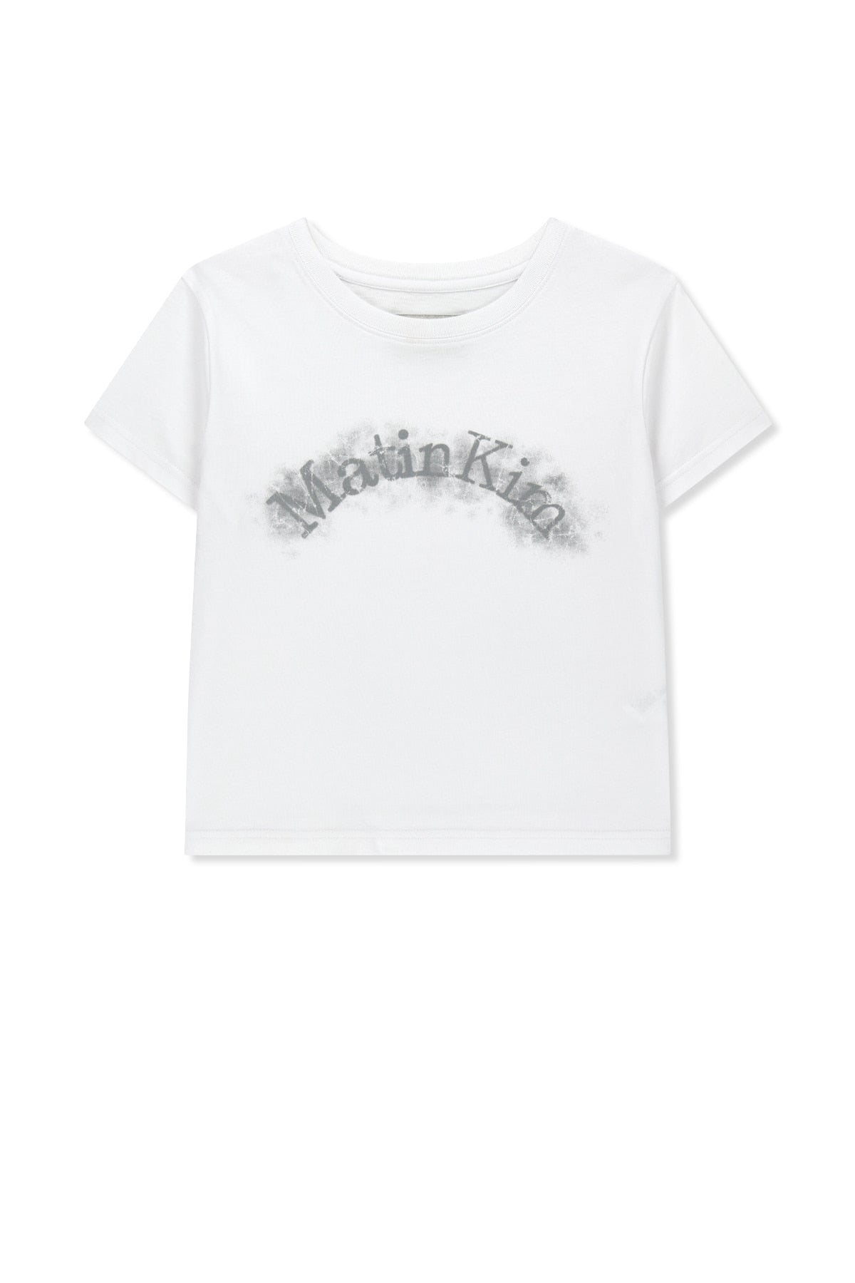 MATIN KIM ARCH LOGO CROP TOP IN WHITE
