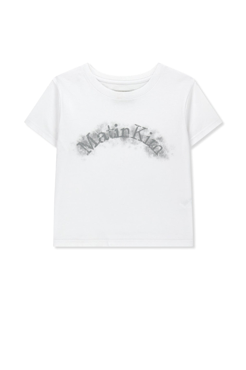 MATIN KIM ARCH LOGO CROP TOP IN WHITE