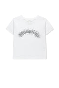 MATIN KIM ARCH LOGO CROP TOP IN WHITE