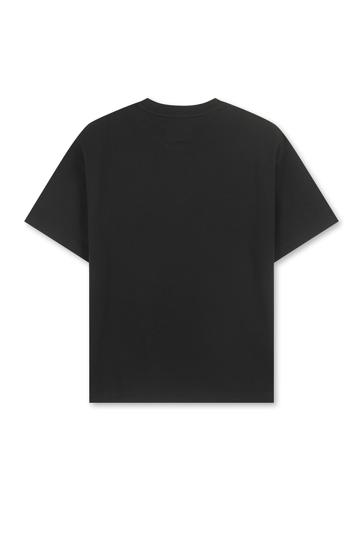 MATIN KIM CUTTED LOGO LAYERED TOP IN BLACK