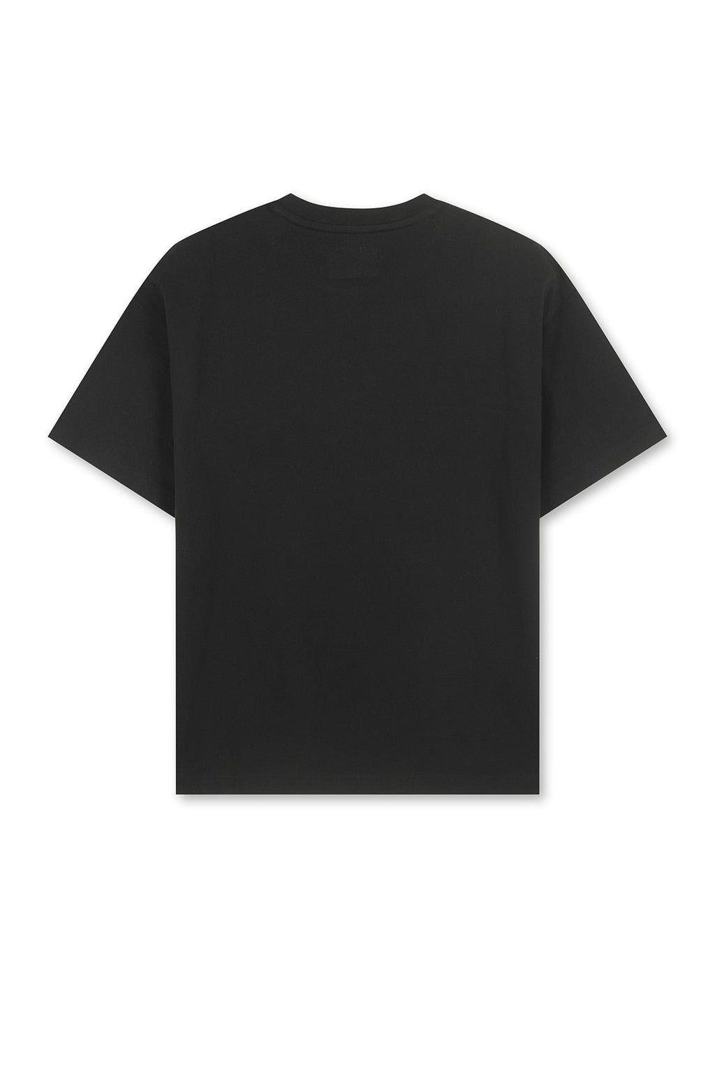 MATIN KIM CUTTED LOGO LAYERED TOP IN BLACK