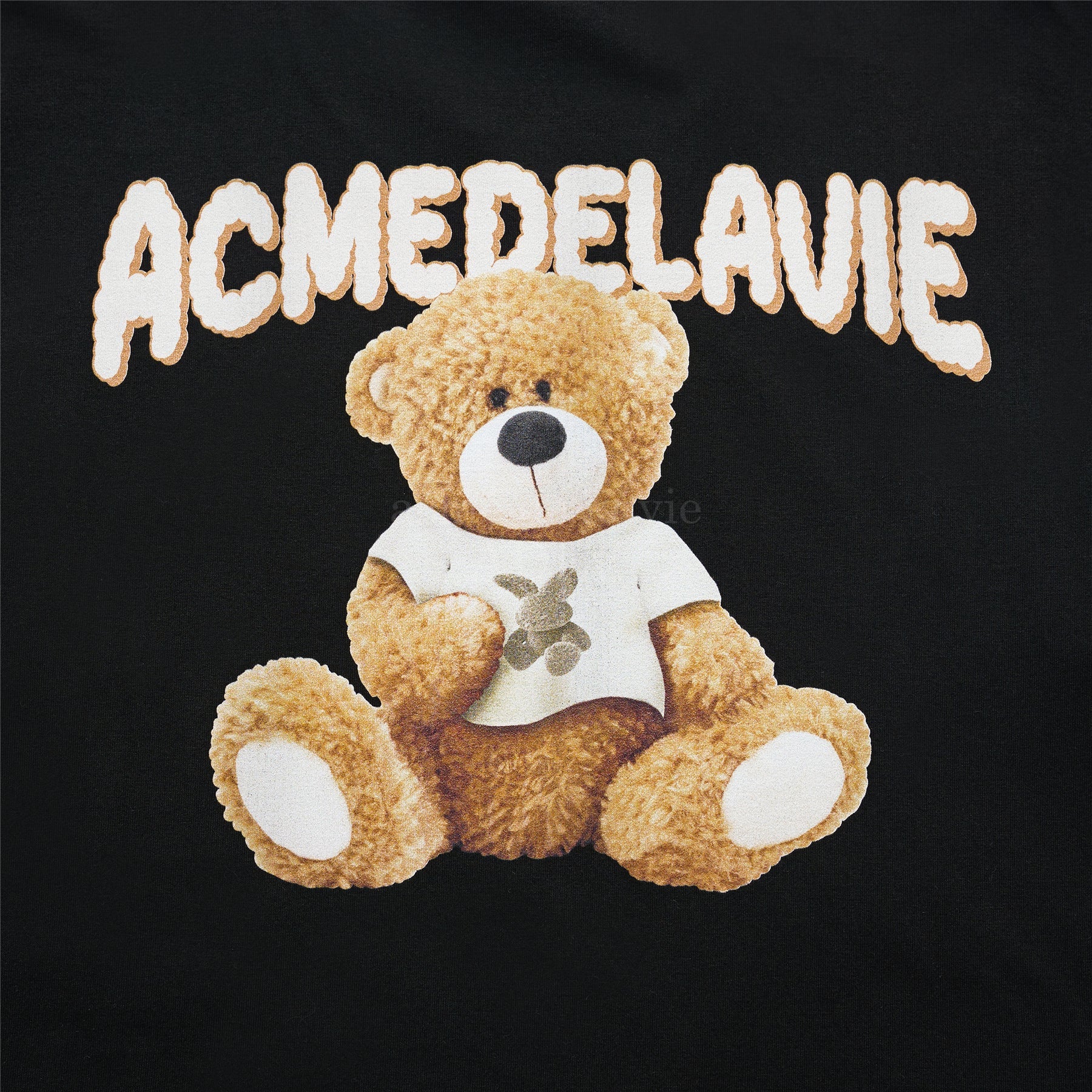ADLV RABBIT T-SHIRT BEAR SHORT SLEEVE T-SHIRT BLACK