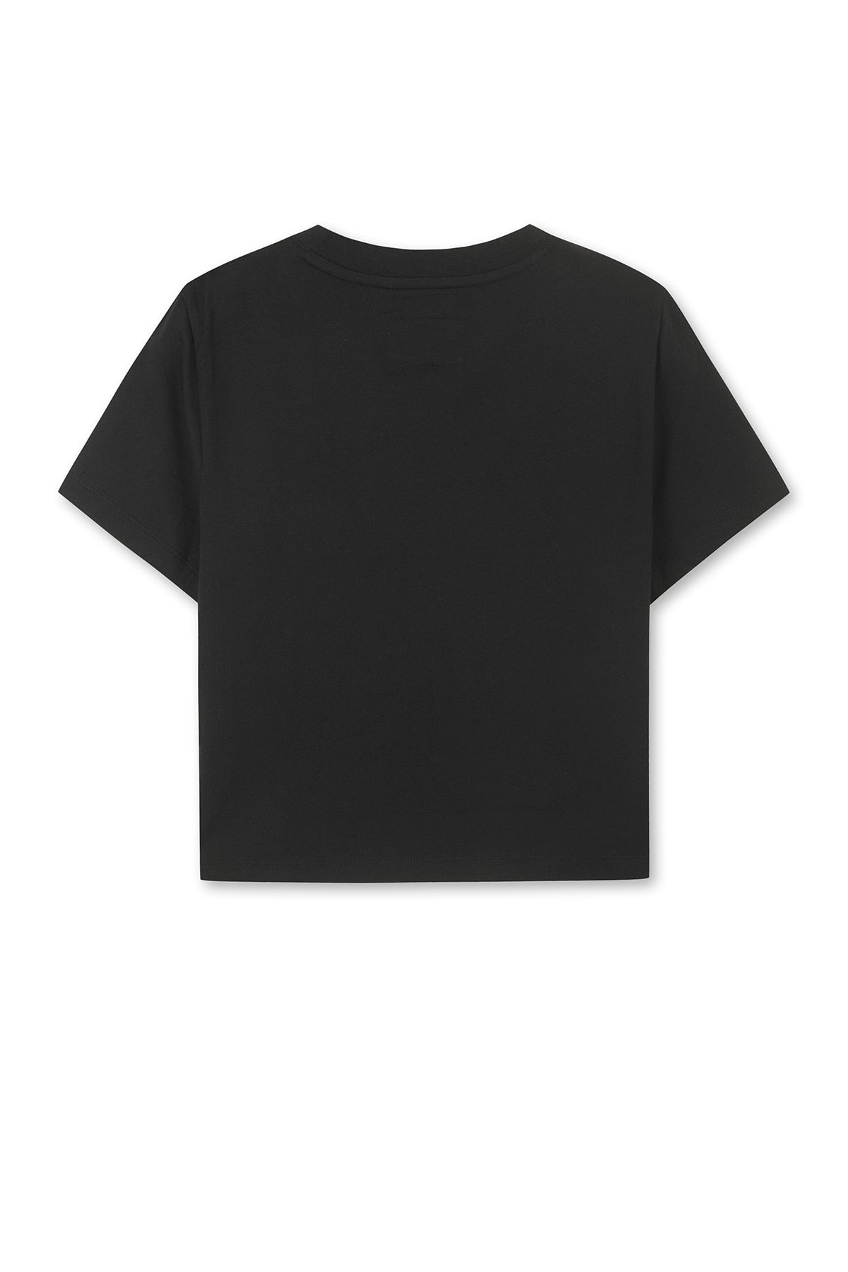 MATIN KIM CUTTED LOGO CROP TOP IN BLACK