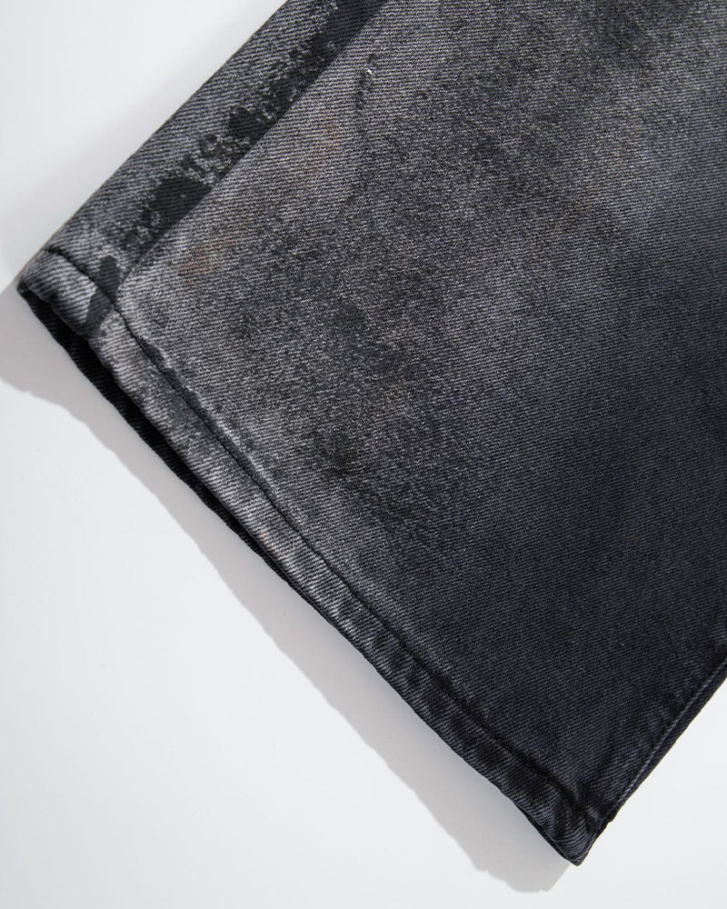 Washed straight jeans
