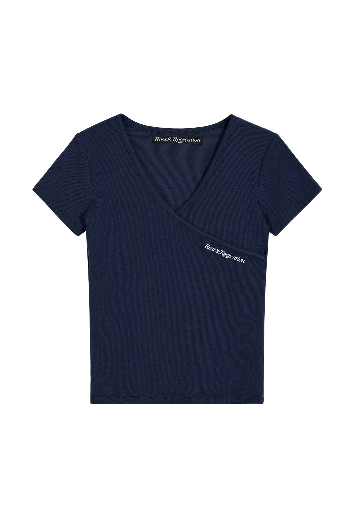 WRAP HALF SLEEVE TOP - NAVY