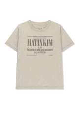 MATIN KIM LETTERING GRAFFITI CREASE TOP IN BEIGE