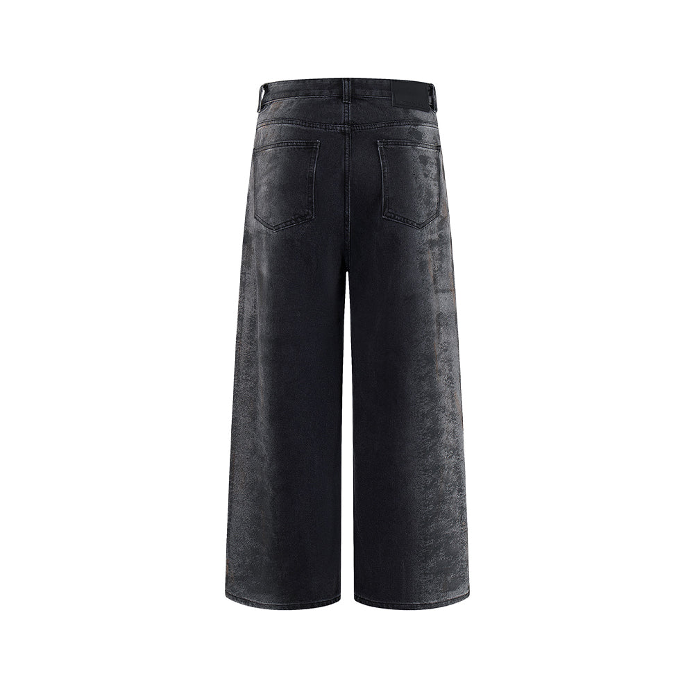Washed straight jeans