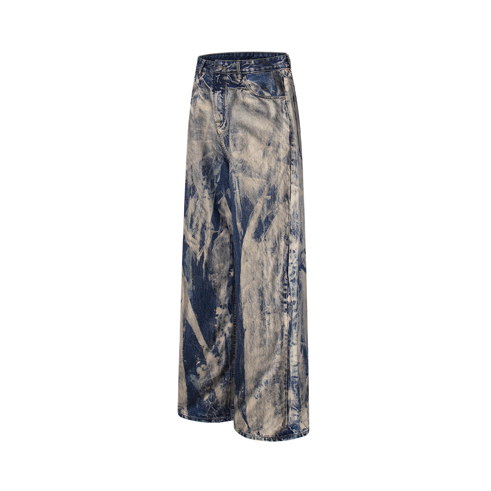 Washed loose jeans