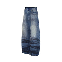 distressed wide-leg jeans