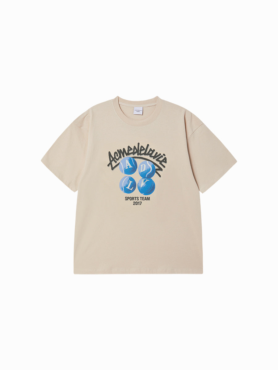 ADLV TENNIS BALL SHORT SLEEVE T-SHIRT DARK BEIGE
