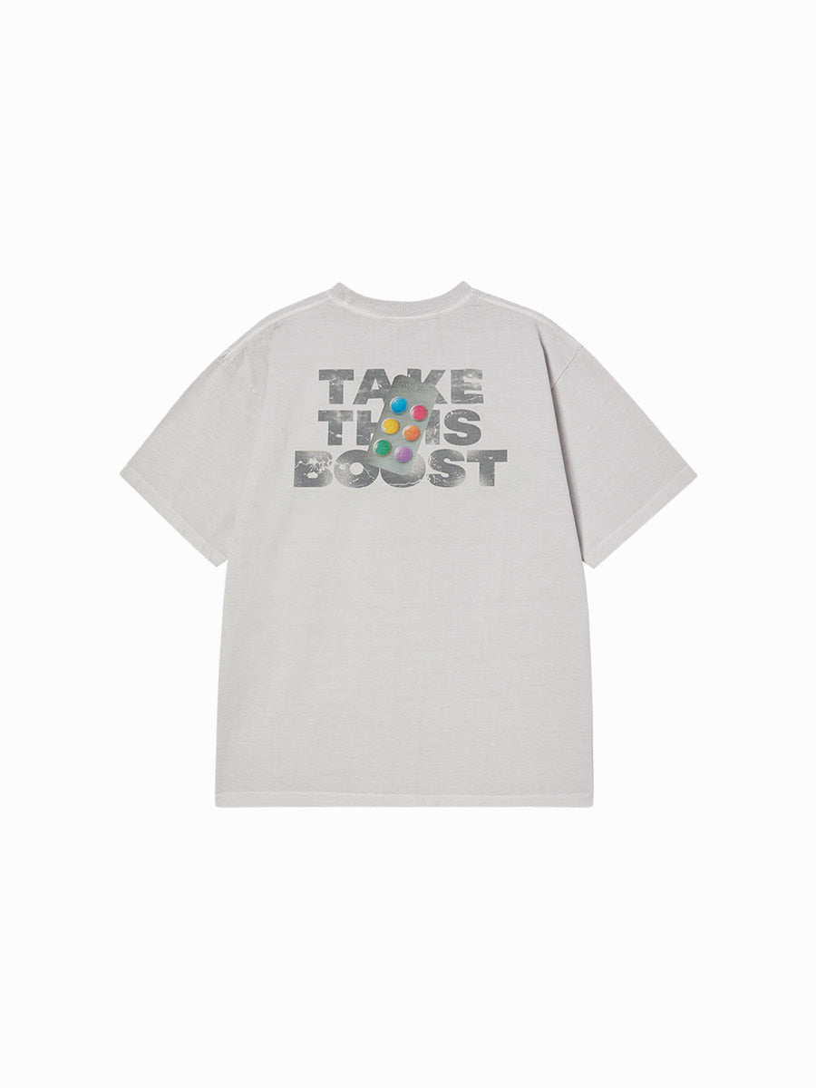ADLV TAKE YOUR BOOST PIGMENT SHORT SLEEVE T-SHIRT LIGHT GRAY