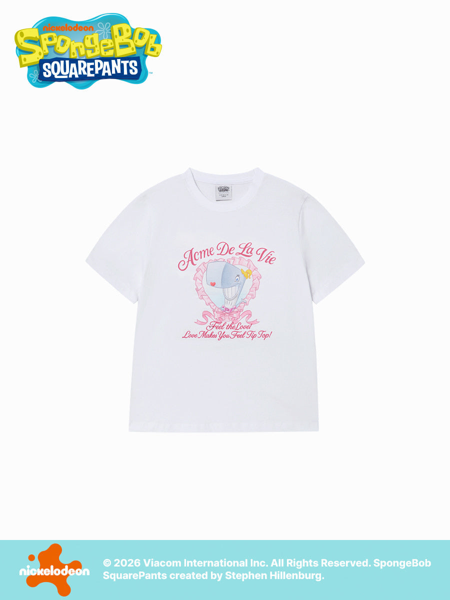 ADLV WOMAN HEART PEARL SHORT SLEEVE T-SHIRT WHITE