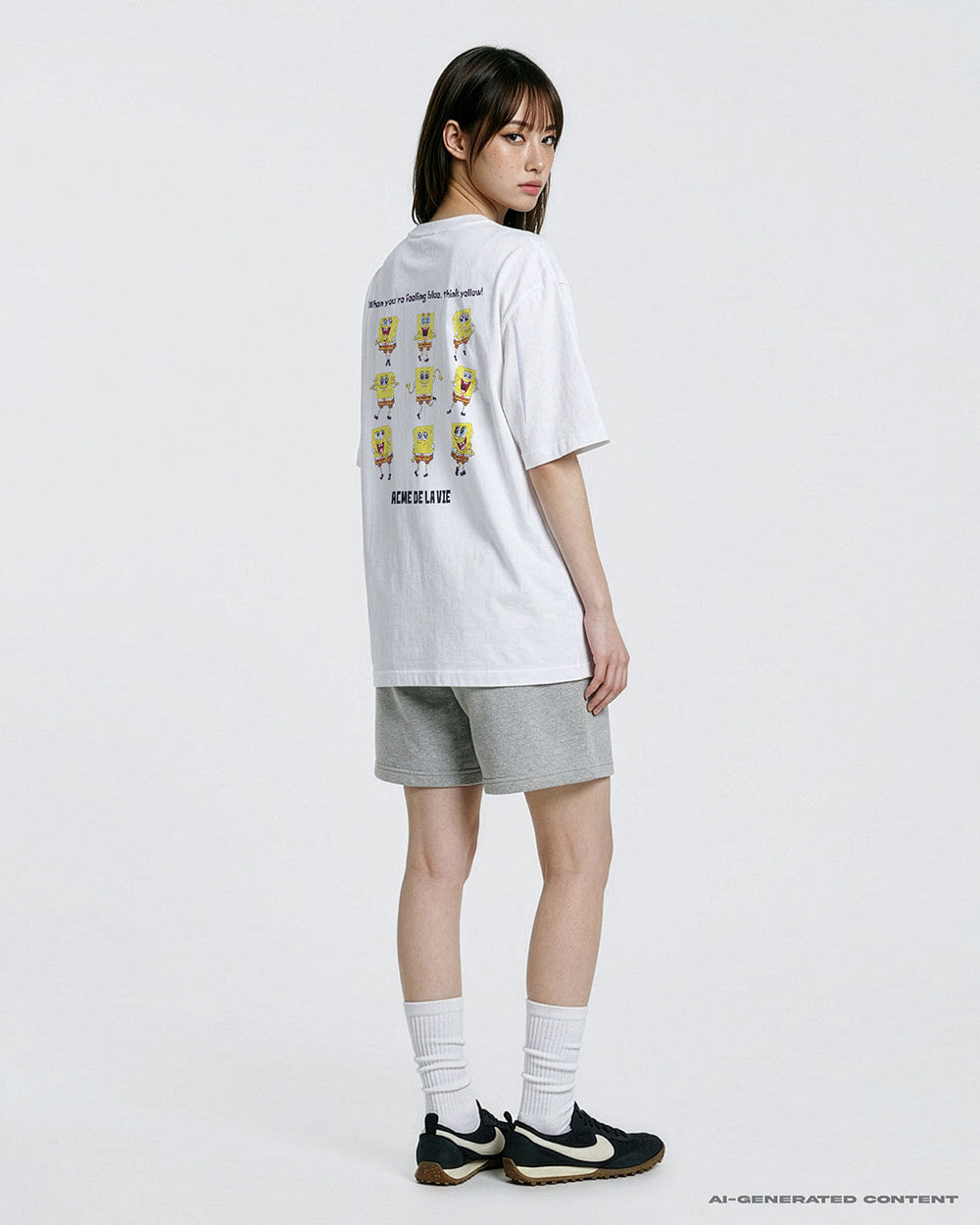 ADLV HAPPY SPONGEBOB SHORT SLEEVE T-SHIRT WHITE