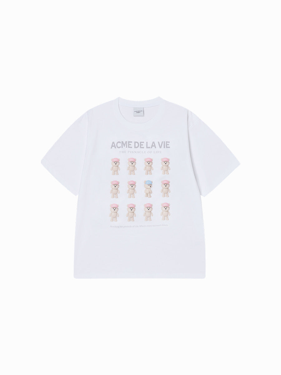 ADLV PLASTIC AC BEAR SHORT SLEEVE T-SHIRT WHITE