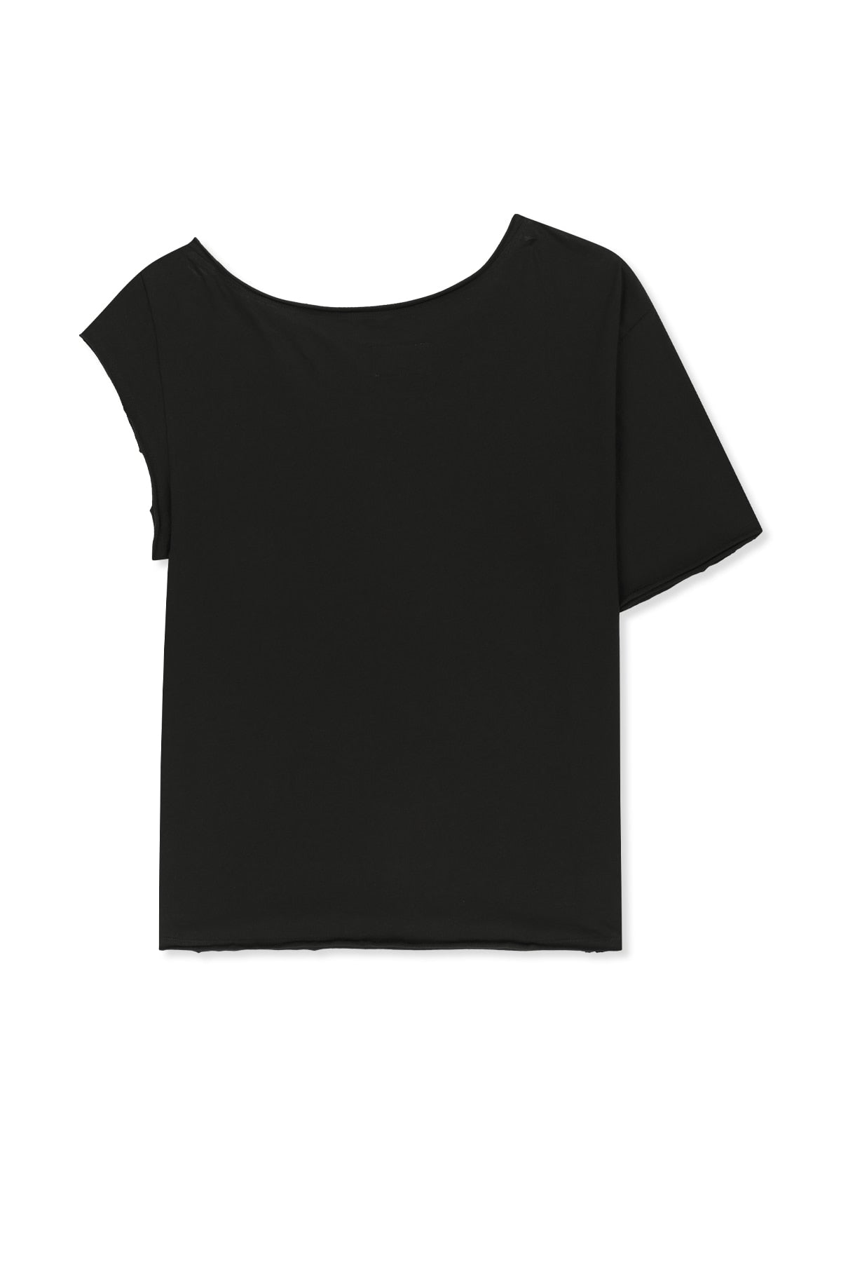 MATIN KIM ASYMMETRIC OFF SHOULDER TOP IN BLACK