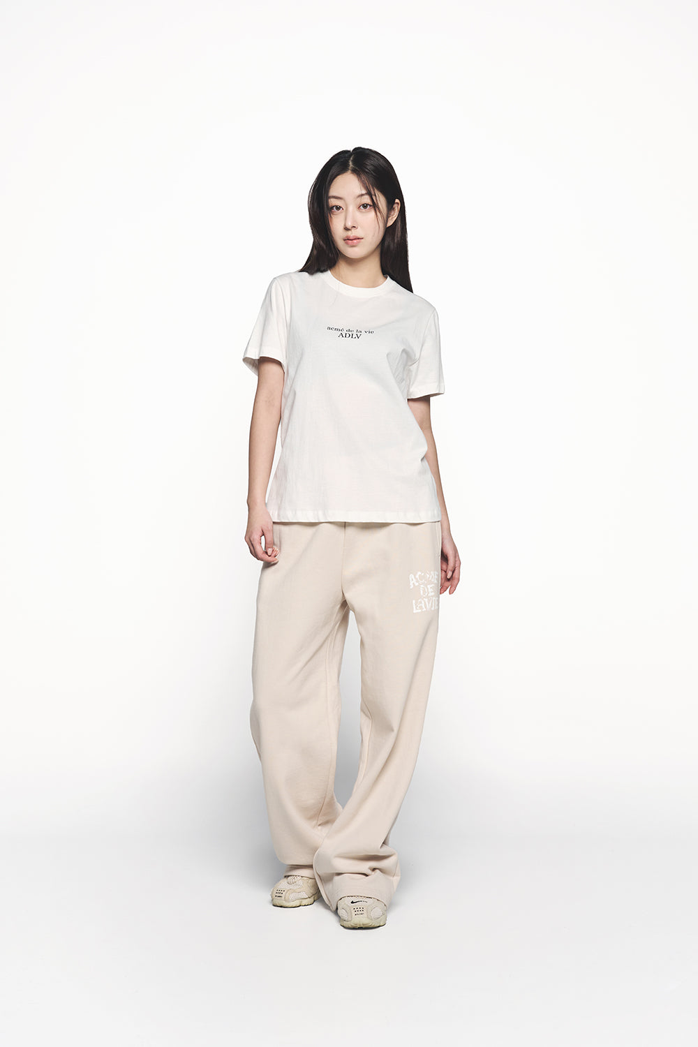 ADLV BASIC LOGO WOMAN SHORT SLEEVE T-SHIRT CREAM