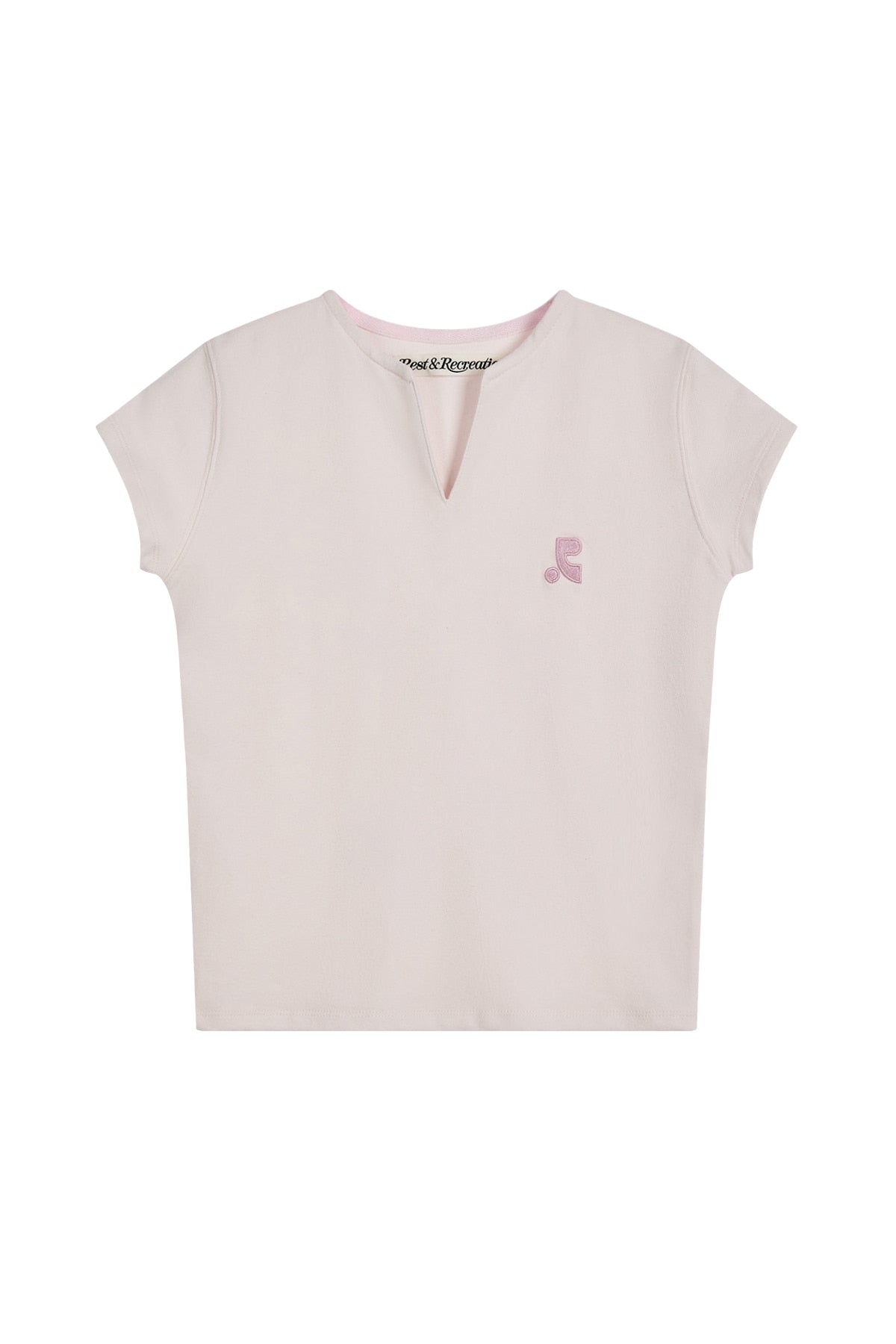 SLIT NECK T-SHIRT - PINK