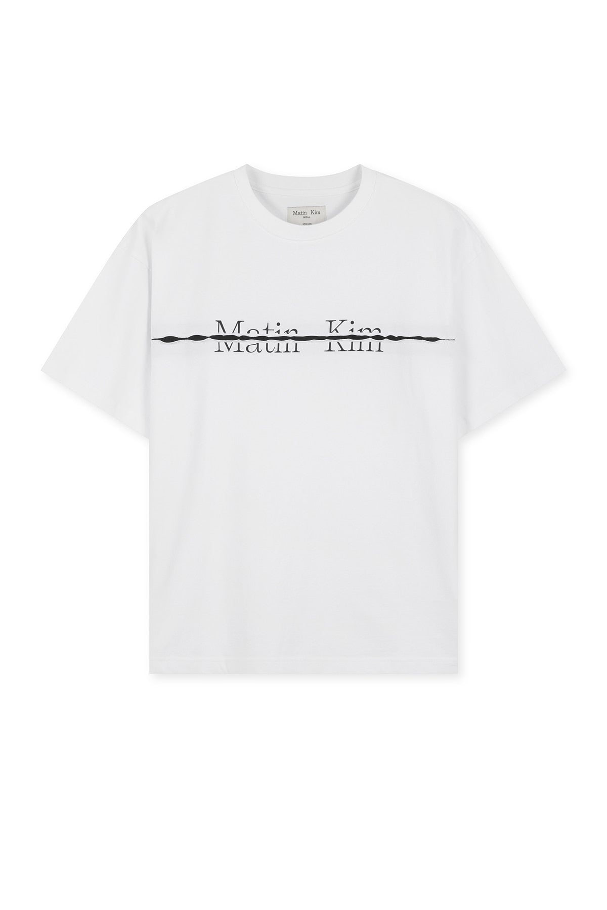 MATIN KIM CUTTED LOGO LAYERED TOP IN WHITE