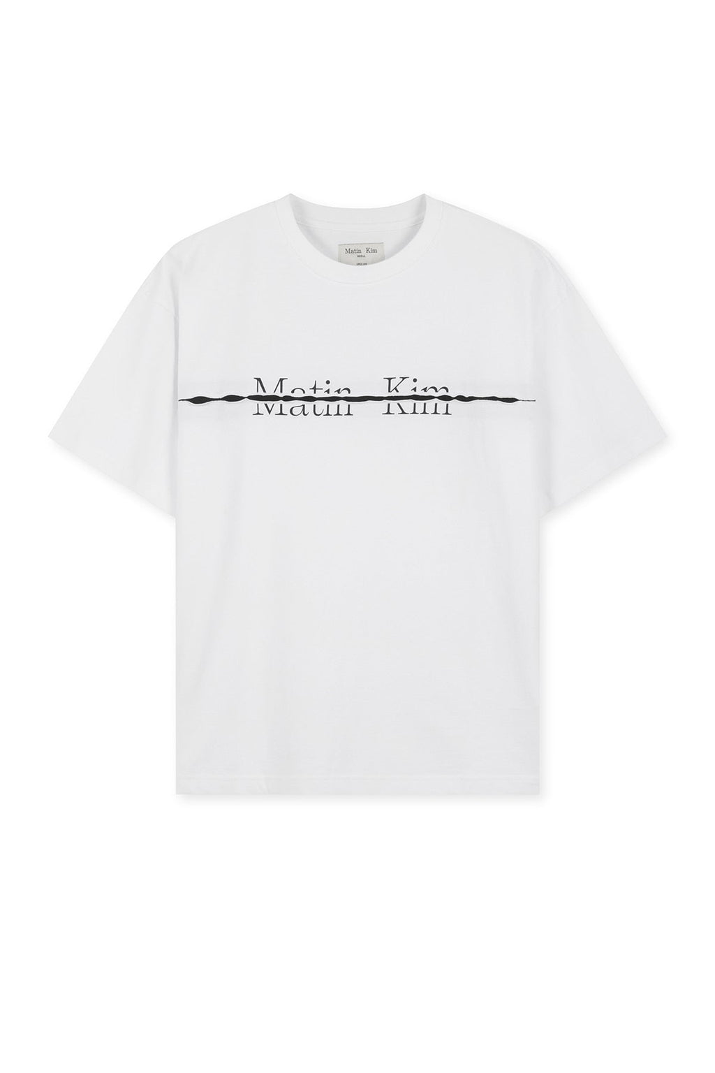 MATIN KIM CUTTED LOGO LAYERED TOP IN WHITE