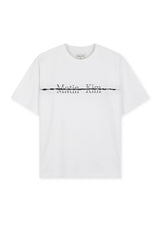 MATIN KIM CUTTED LOGO LAYERED TOP IN WHITE