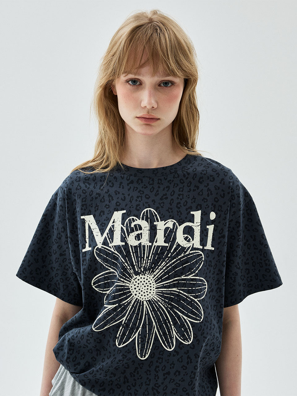 MARDI TSHIRT LEOPARD FLOWERMARDI CRACKED_NAVY IVORY