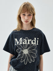 MARDI TSHIRT LEOPARD FLOWERMARDI CRACKED_NAVY IVORY