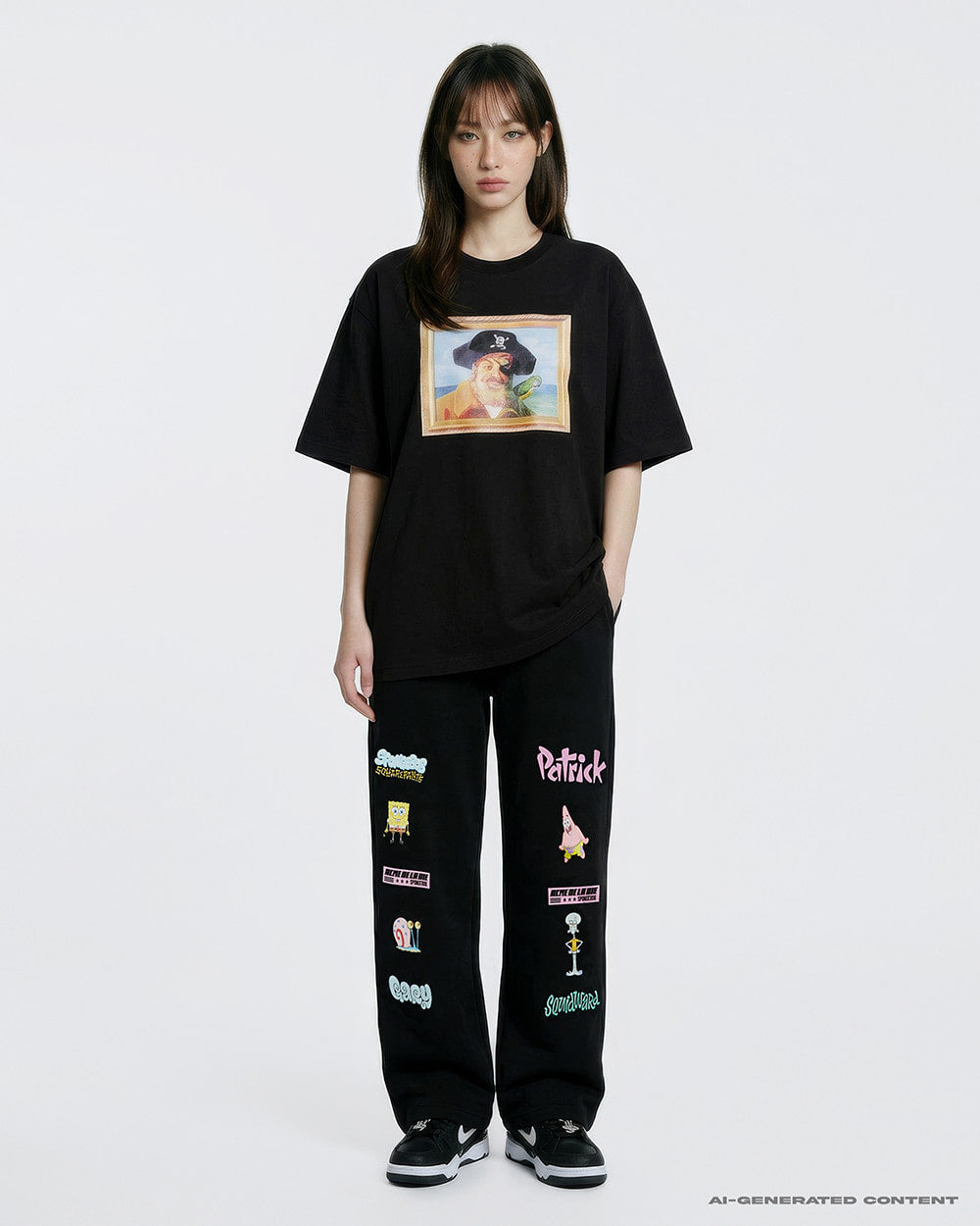 ADLV SPONGEBOB'S PIRATE SHORT SLEEVE T-SHIRT BLACK