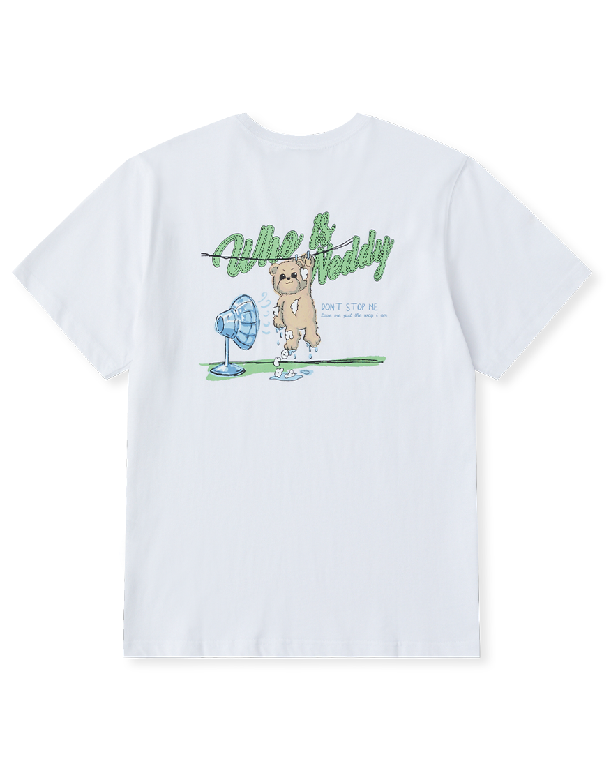 NERDY Neddy Drawing Short Sleeve T-Shirt White