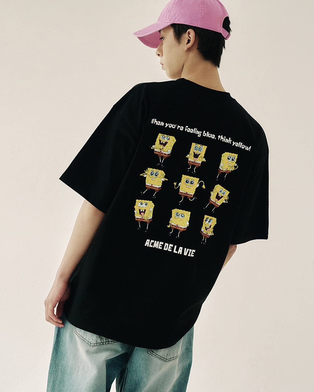 ADLV HAPPY SPONGEBOB SHORT SLEEVE T-SHIRT BLACK