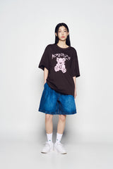 ADLV DRAWING BEAR SHORT SLEEVE T-SHIRT DARK BROWN