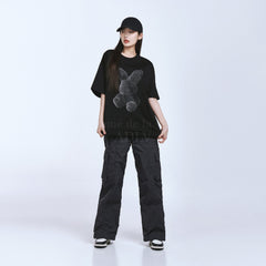 【IN STOCK】ADLV BLACK FUZZY RABBIT SHORT SLEEVE T-SHIRT BLACK