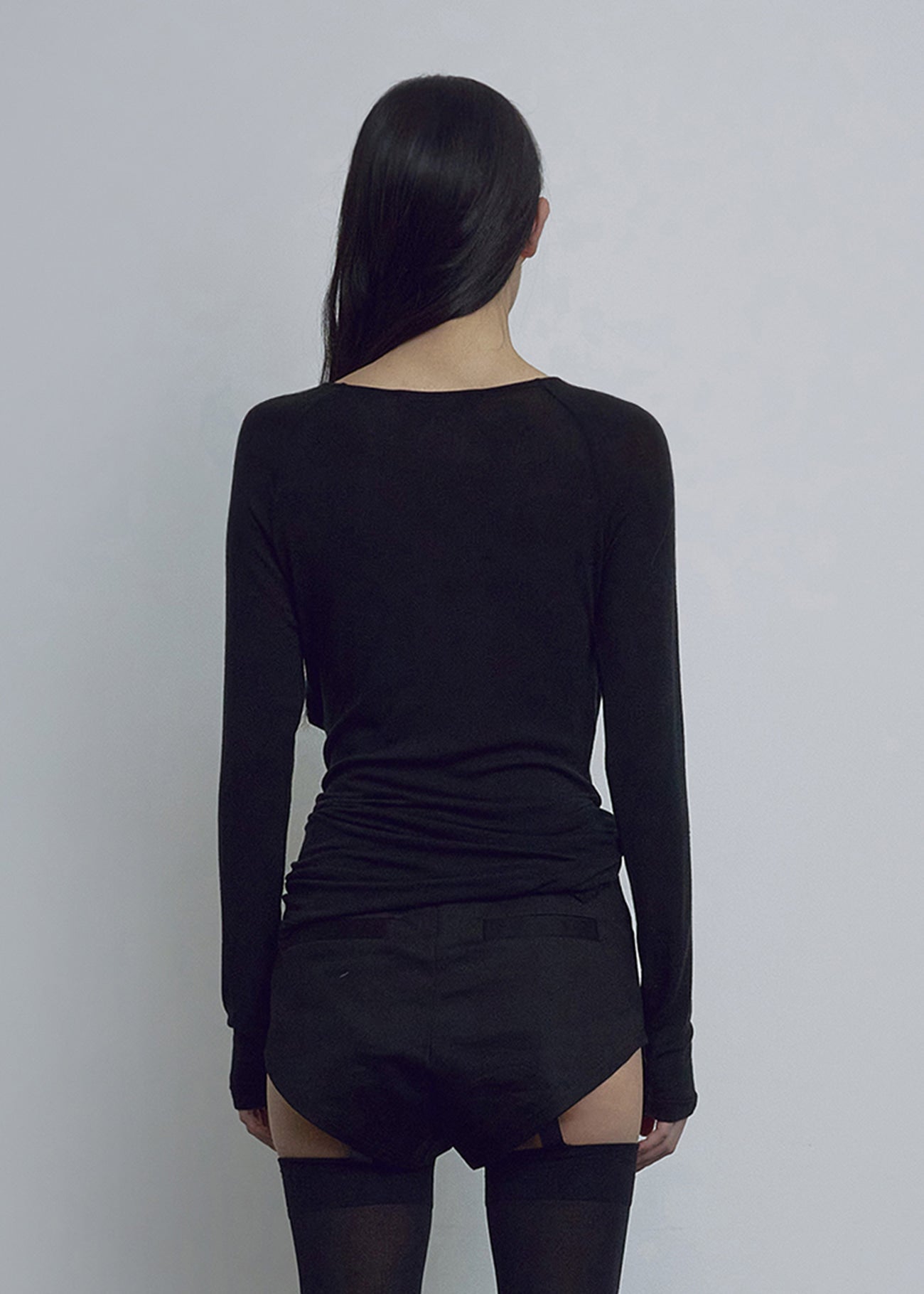 BOHEMSEO SOFT DRAPING T, BLACK