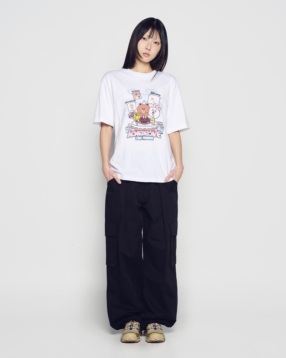 ADLV 15TH PARTY LINE FRIENDS SHORT SLEEVE T-SHIRT WHITE