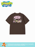 ADLV BUBBLE FONT SPONGEBOB SHORT SLEEVE T-SHIRT DARK BROWN