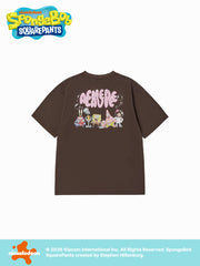ADLV BUBBLE FONT SPONGEBOB SHORT SLEEVE T-SHIRT DARK BROWN