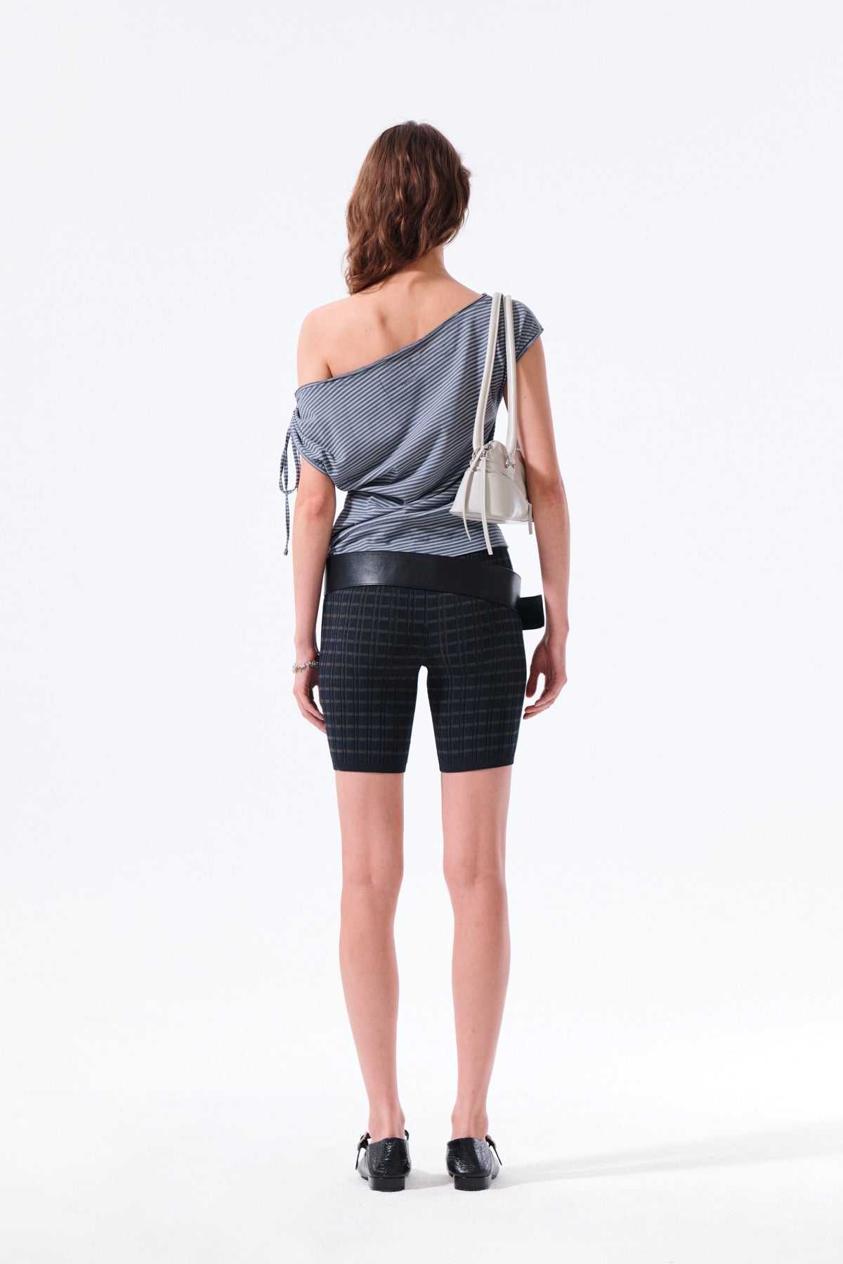 MATIN KIM DRAPED ASYMMETRIC SLEEVELESS TOP IN SMOKE BLUE