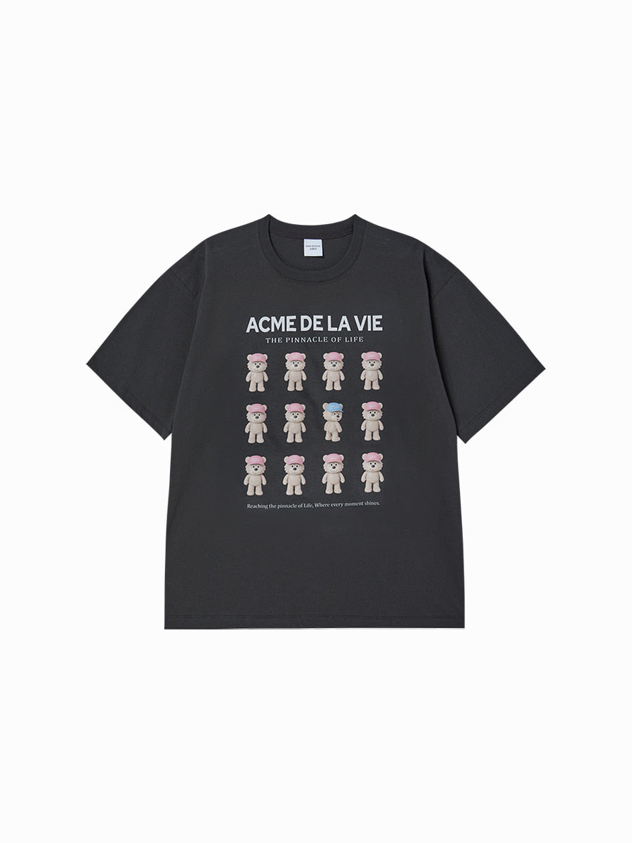 ADLV PLASTIC AC BEAR SHORT SLEEVE T-SHIRT CHARCOAL