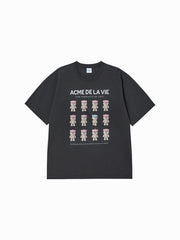 ADLV PLASTIC AC BEAR SHORT SLEEVE T-SHIRT CHARCOAL