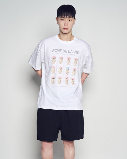ADLV PLASTIC AC BEAR SHORT SLEEVE T-SHIRT WHITE