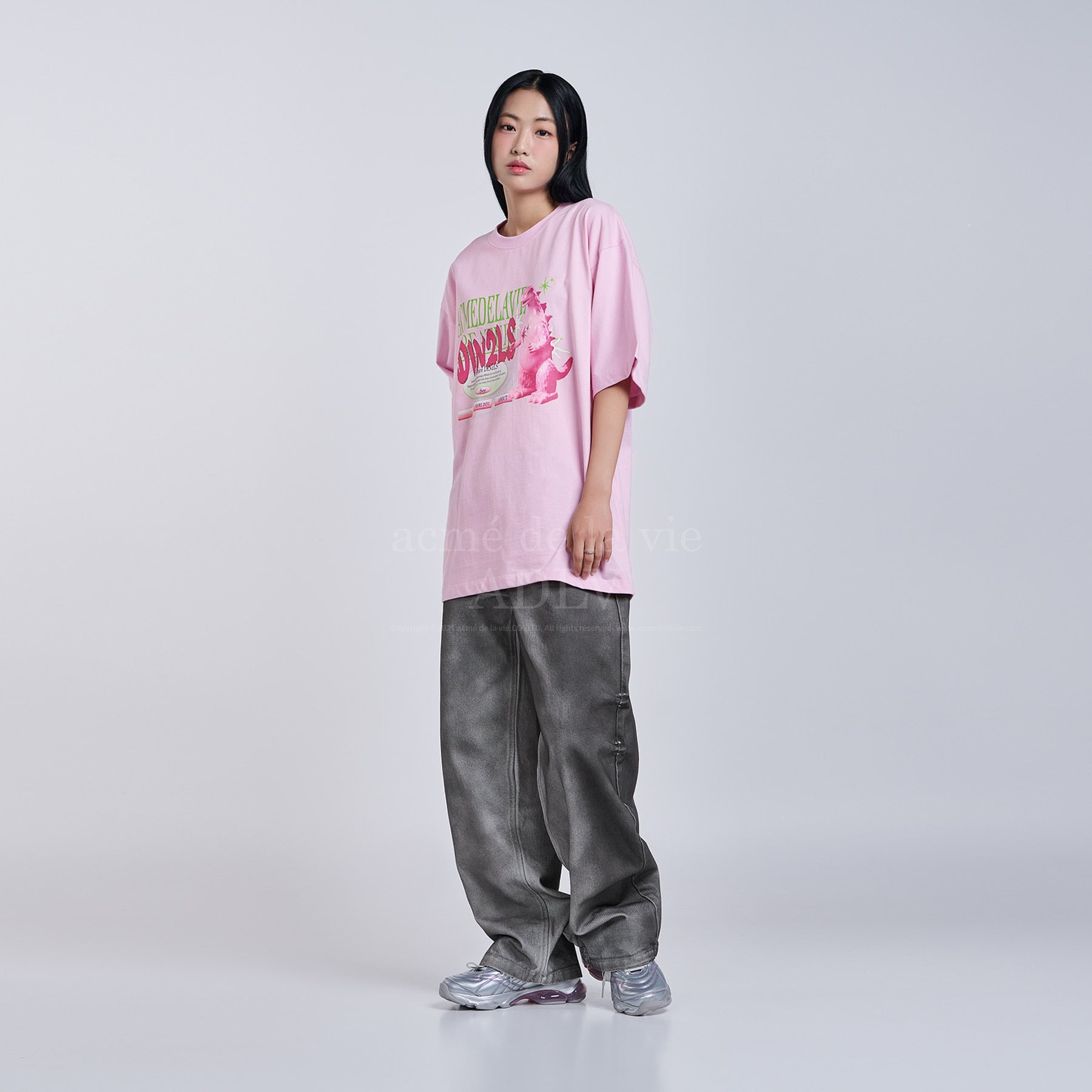 【IN STOCK】ADLV x JEONGHAN DIN2LS CREATURE LETTERING SHORT SLEEVE T-SHIRT PINK
