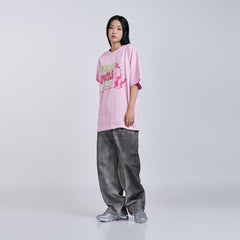 【IN STOCK】ADLV x JEONGHAN DIN2LS CREATURE LETTERING SHORT SLEEVE T-SHIRT PINK