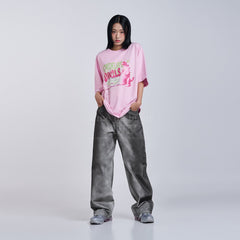 【IN STOCK】ADLV x JEONGHAN DIN2LS CREATURE LETTERING SHORT SLEEVE T-SHIRT PINK