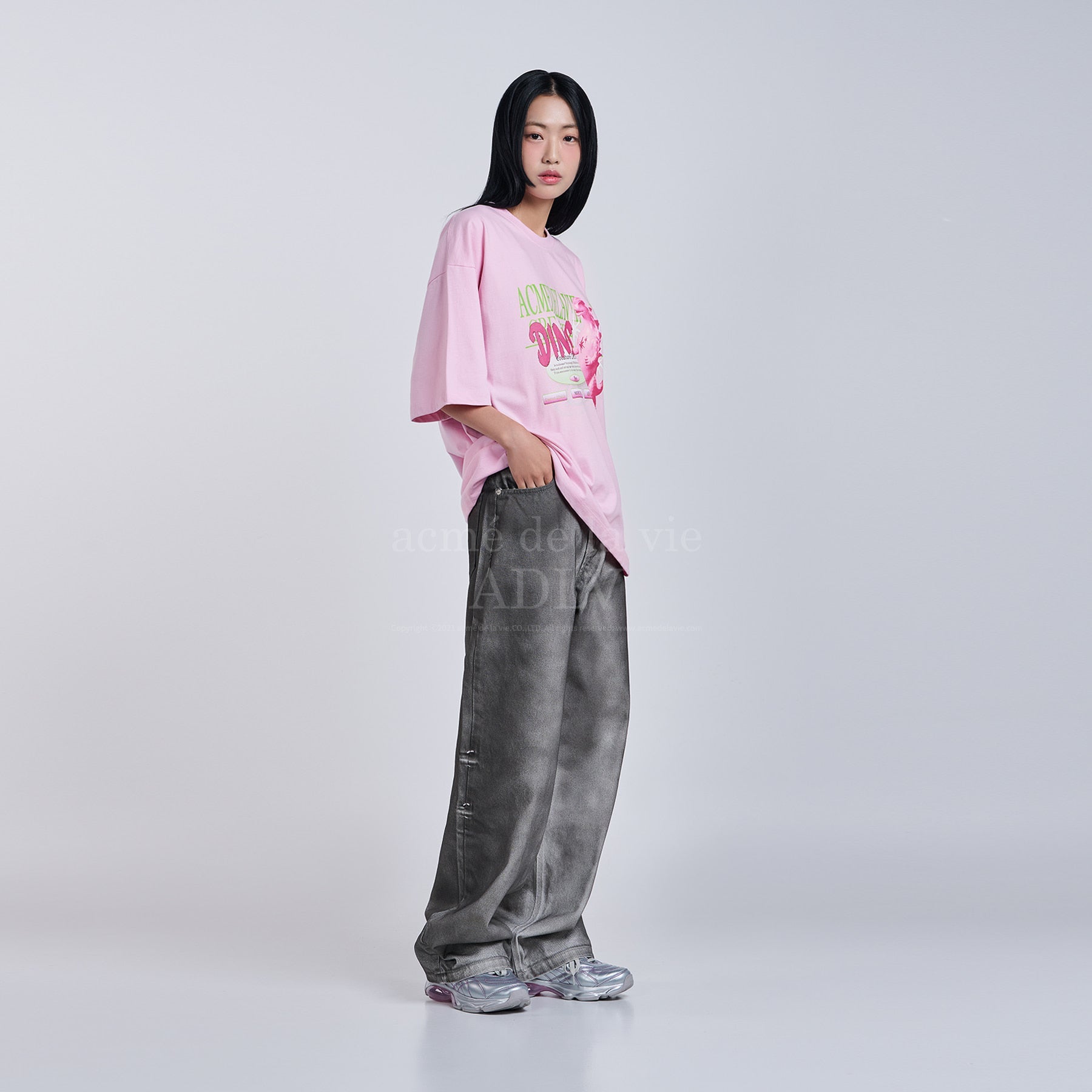 【IN STOCK】ADLV x JEONGHAN DIN2LS CREATURE LETTERING SHORT SLEEVE T-SHIRT PINK