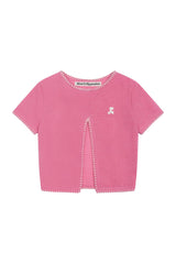 RR CUT OUT KNIT TOP - PINK